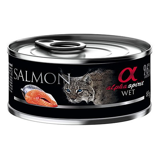 Alfa Spirit gatos lata salmón 18x85g